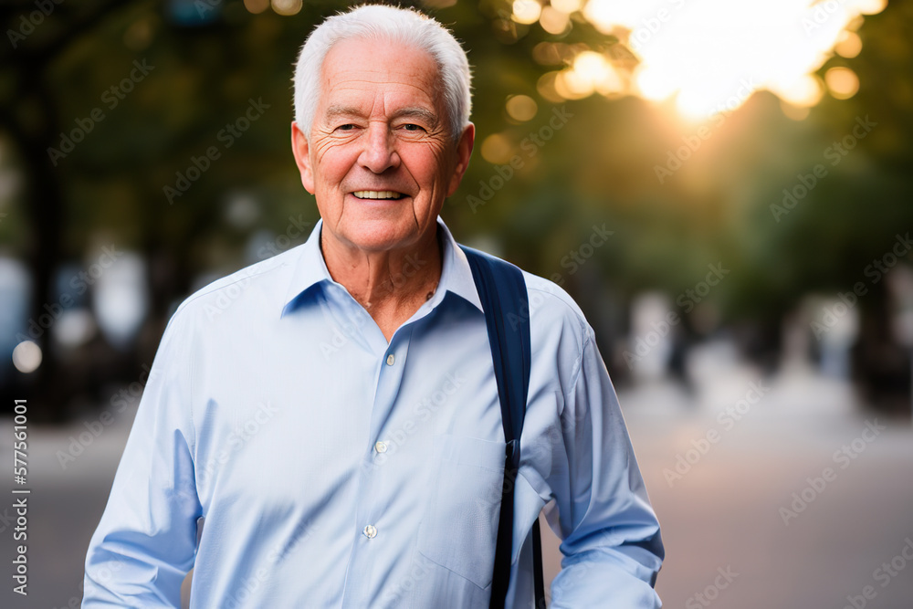 Elderly Caucasian man with white hair smiling Elderly Caucasian man with white hair smiling