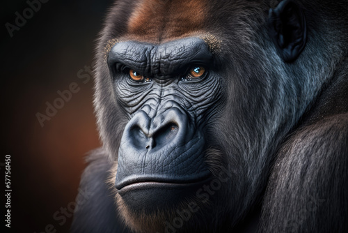 portrait of a gorilla. Generative AI © jr-art