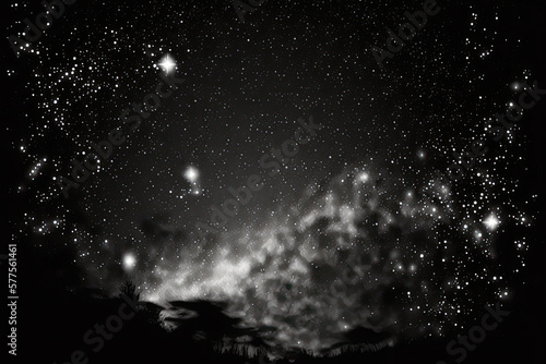 the starry sky at night. Generative AI