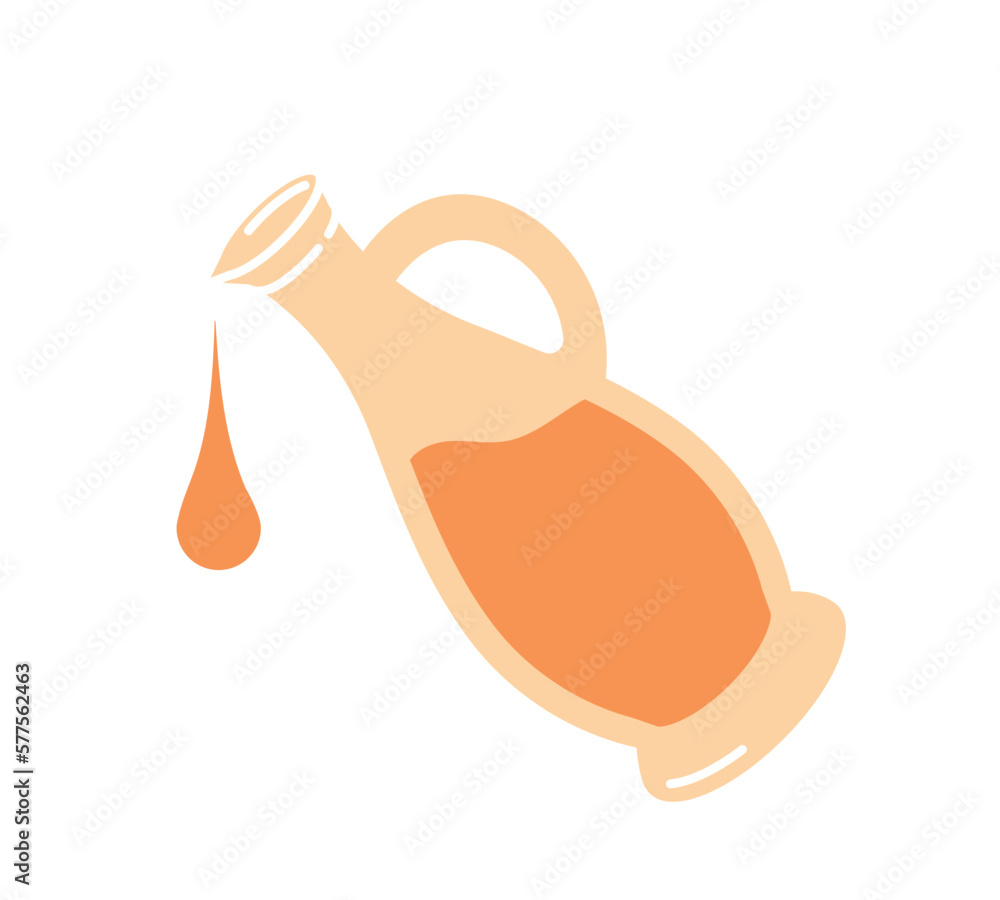 Glass jug with orange liquid. Kitchen utensils and equipment for cafes and restaurants for measuring and pouring juice. Poster or banner for website. Cartoon flat vector illustration Glass jug with orange liquid. Kitchen utensils and equipment for cafes and restaurants for measuring and pouring juice. Poster or banner for website. Cartoon flat vector illustration