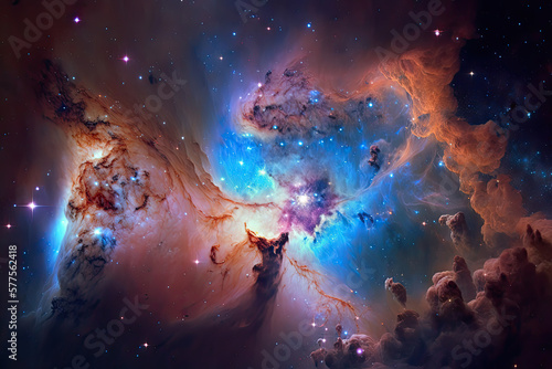 the nebula in space. Generative AI