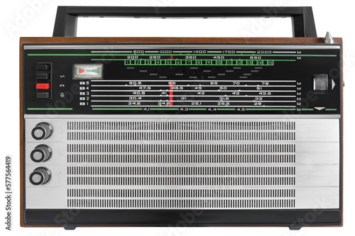 old-fashioned radio. vintage radio isolated on a transparent background photo