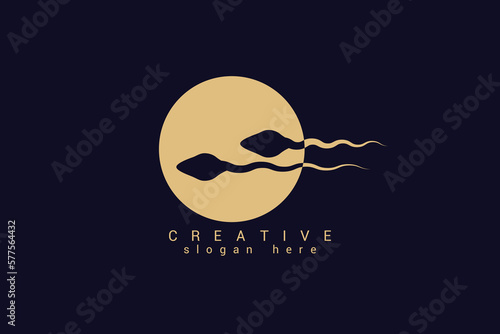 sperm cell logo design vector illustration