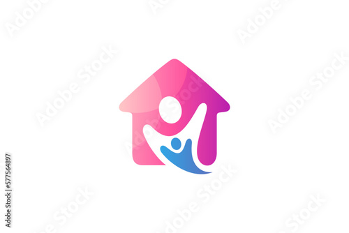 family home care logo with simple design style