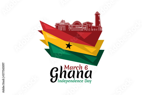 March 6  Independence Day of Ghana vector illustration. Suitable for greeting card  poster and banner.