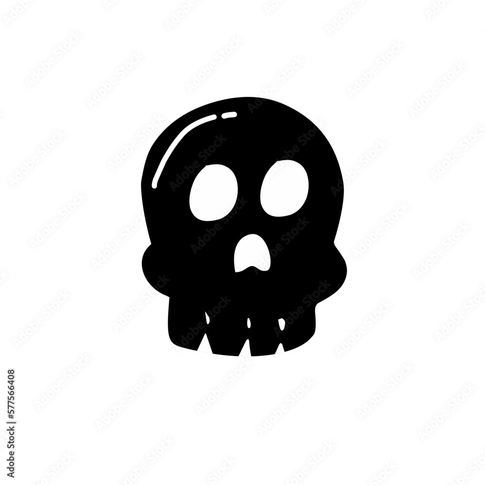 cute skull vector icon