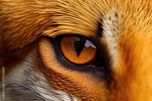 Fox Eye Macro Shot Generative AI © Johnathan