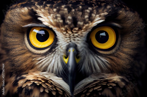 Owl Eyeball Macro Shot Generative AI