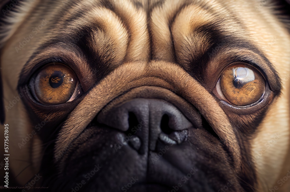 Pug Eye With Pupil Closeup Generative AI