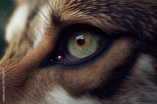 Wolf Eye Closeup Generative AI