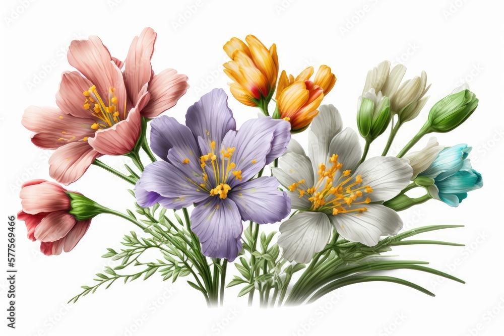 Fototapeta premium bouquet of flowers isolated