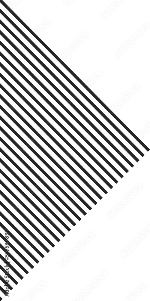 Modern graphic for concise business design. Striped isosceles triangle with black slanted lines on left. Mockup for catalog, brochure template, magazine. Simple minimalist template. Modern graphic for concise business design. Striped isosceles triangle with black slanted lines on left. Mockup for catalog, brochure template, magazine. Simple minimalist template.