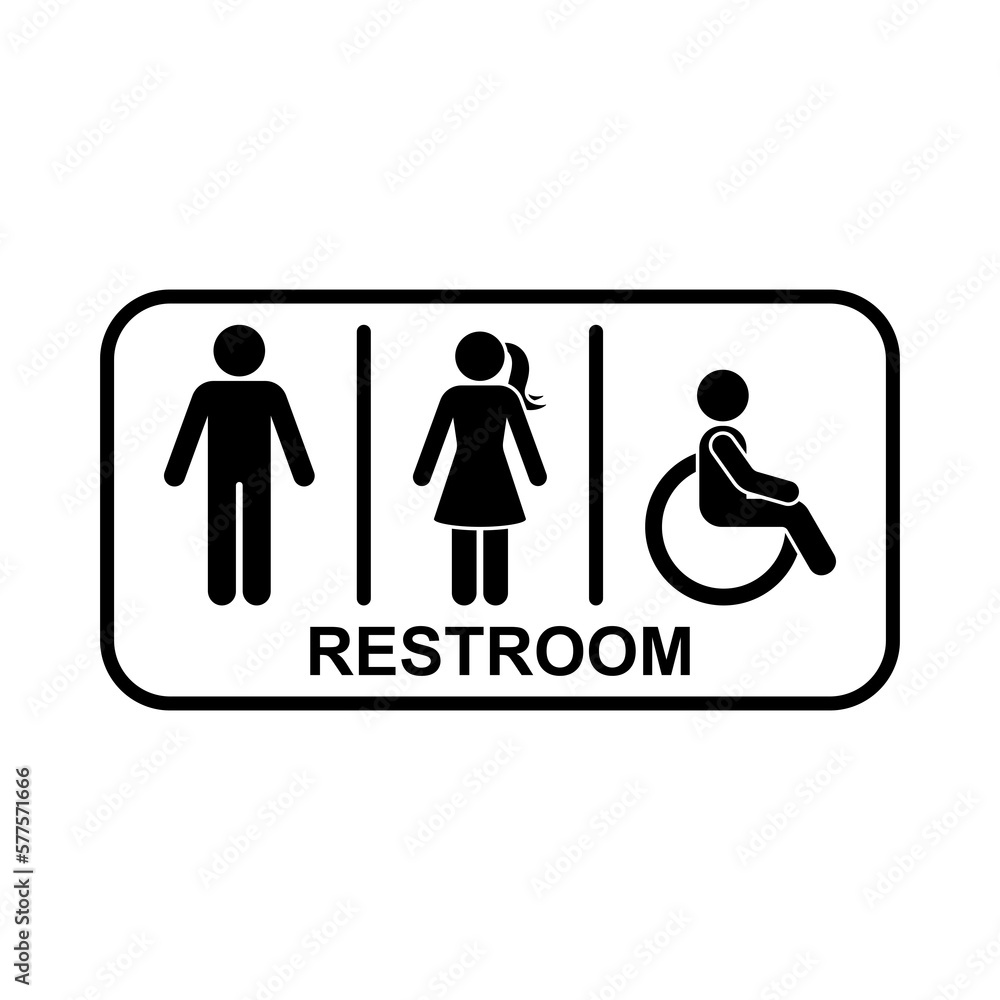 sign icon Restroom. Vector illustrator, Can be edited again sign icon Restroom. Vector illustrator, Can be edited again