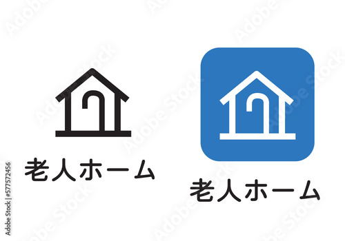 地図に使われる地図記号のイラストセット　老人ホームアイコン　ピクトグラム　マーク