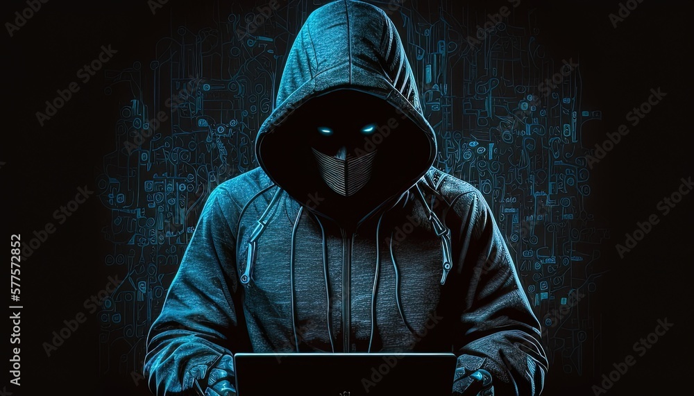 hacker digital art illustration, Generative AI hacker digital art illustration, Generative AI