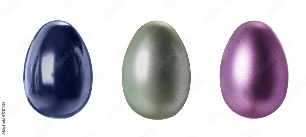Set of beautifully painted Easter eggs on white background Set of beautifully painted Easter eggs on white background