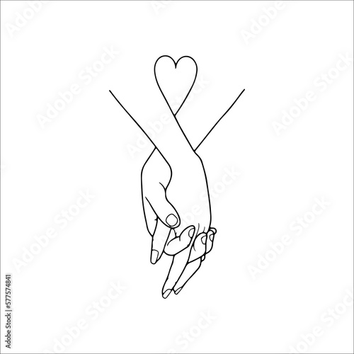 vector illustration of holding hands