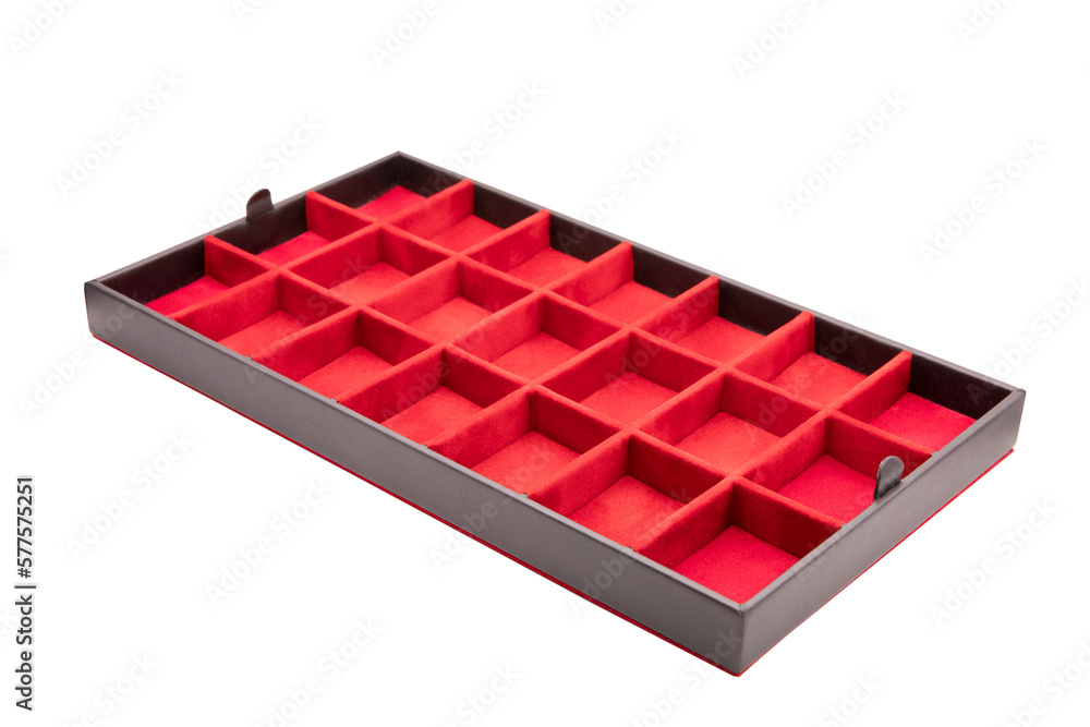Red velvet inner box on transparent background (png file). Red velvet inner box on transparent background (png file).
