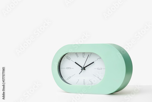 Contemporary clock modern alarm clock design white background studio new