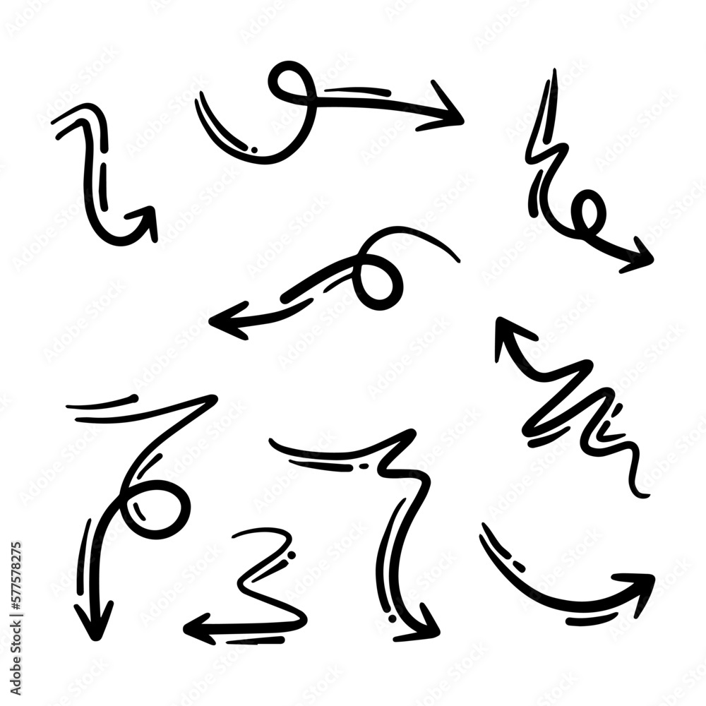 hand drawn arrow set. Doodle vector illustration. hand drawn arrow set. Doodle vector illustration.