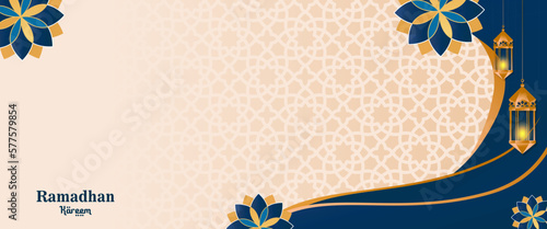 Vector realistic Ramadan horizontal banner background