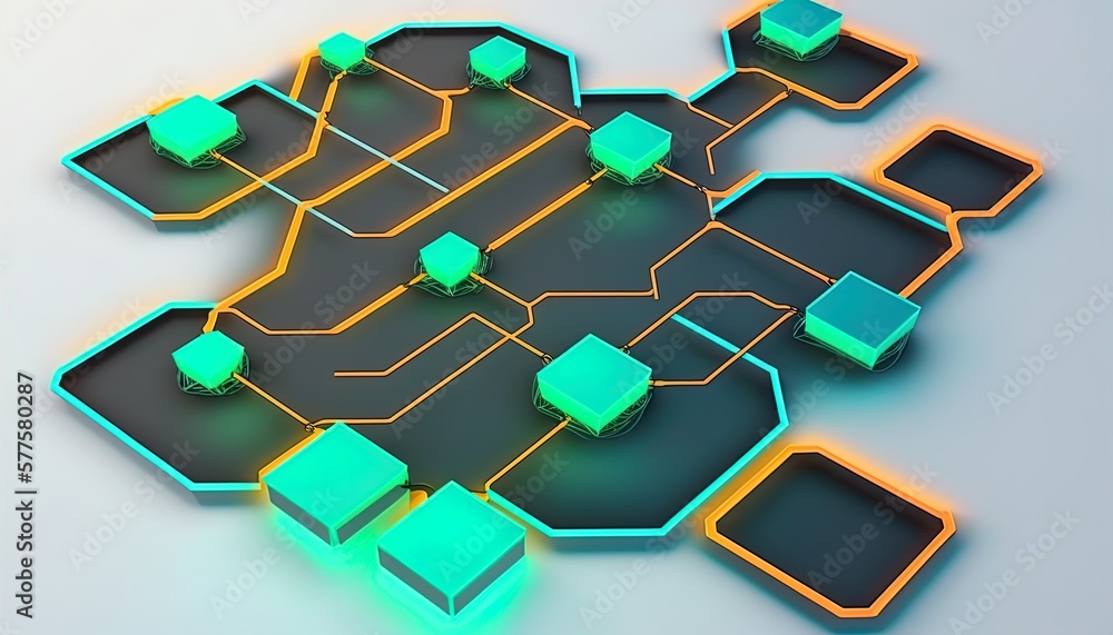 Digital flow chart management process connected lab created with ...