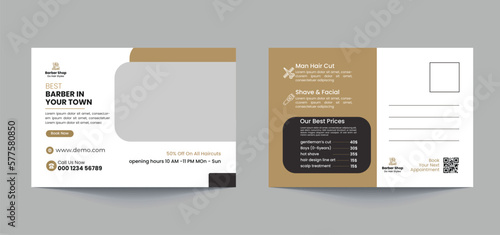 barber shop postcard template