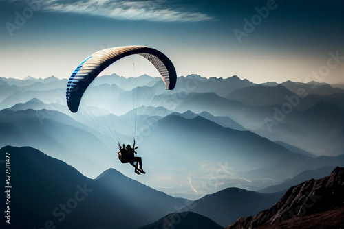 paraglider over the mountains