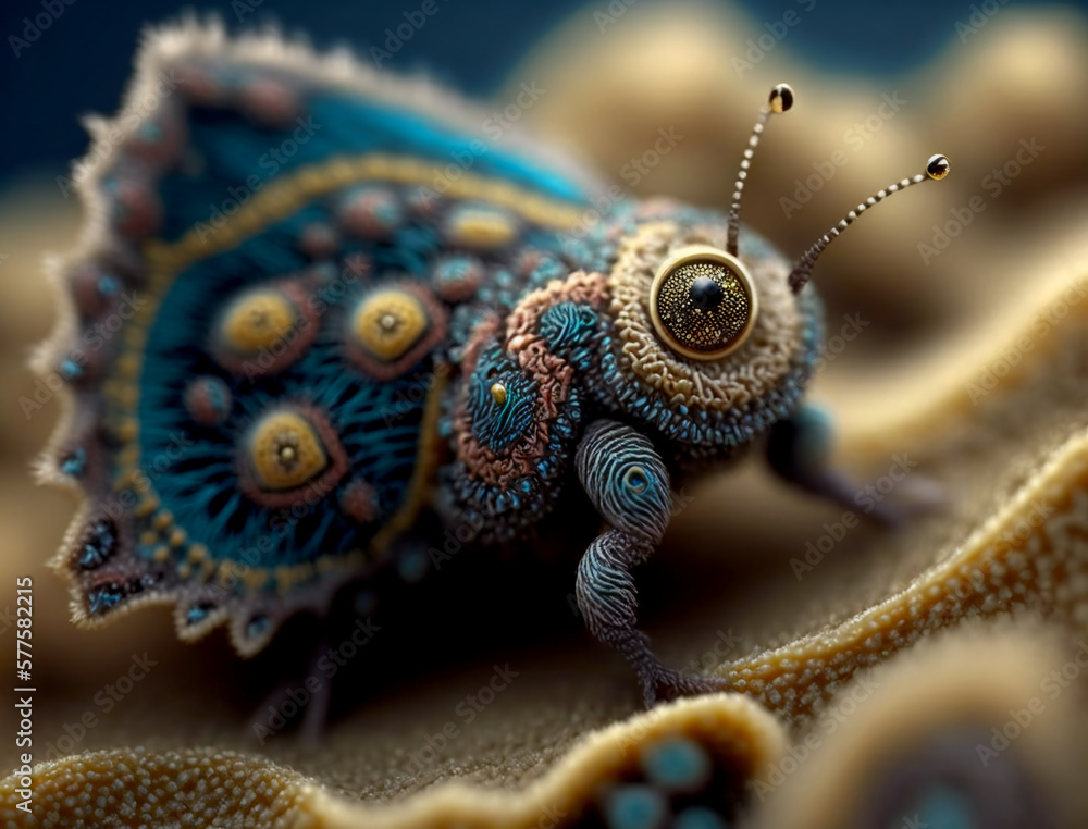 Abstract closeup image of the microcosm, under a microscope. Modern