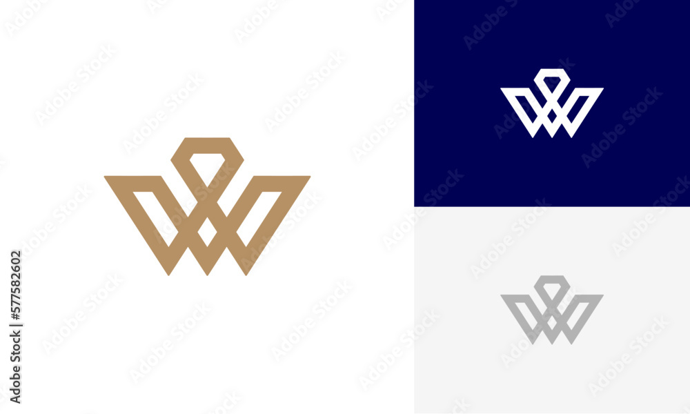 letter W initial with diamond logo design vector letter W initial with diamond logo design vector
