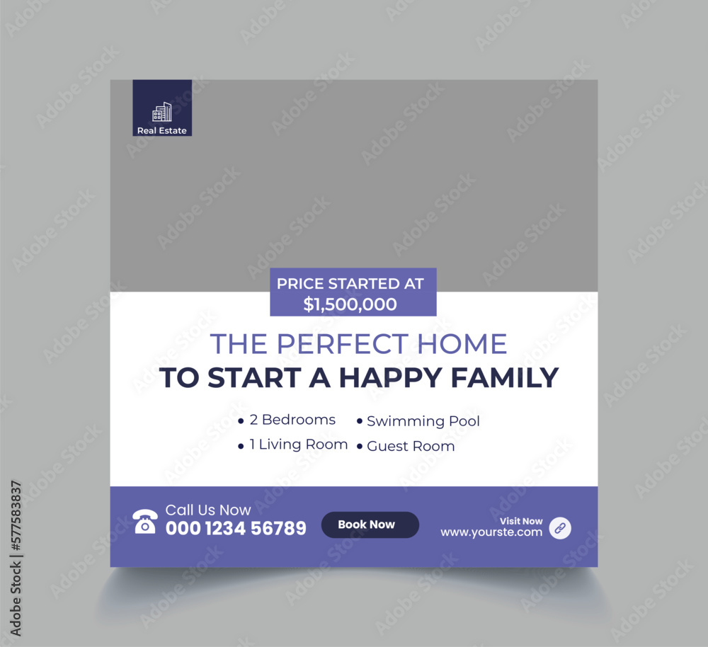 Real estate social media post template