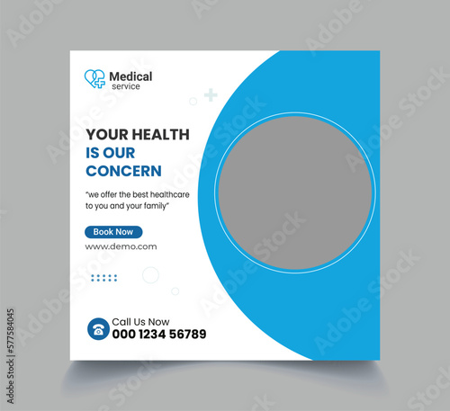 medical healthcare social media post web banner template