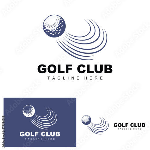 Golf Ball Logo, Vector Stick Golf. Outdoor Sports Game, Discipline Design, Icon Template