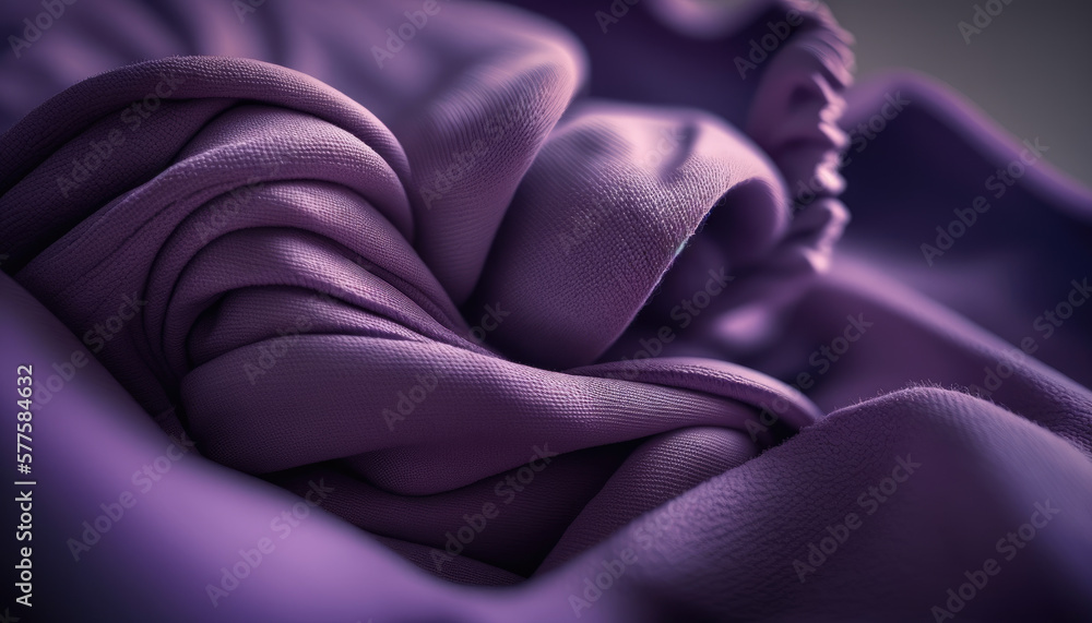 Cotton Textile Cloth Structure Macro Purple. Generative AI. Cotton Textile Cloth Structure Macro Purple. Generative AI.