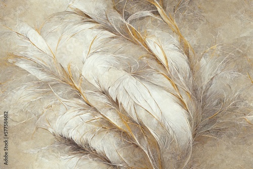 Elegant beige feathery background, tile, feather texture