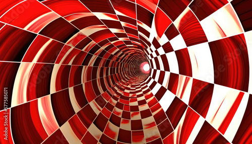Red Warp Speed Tube Tiled. Generative AI.