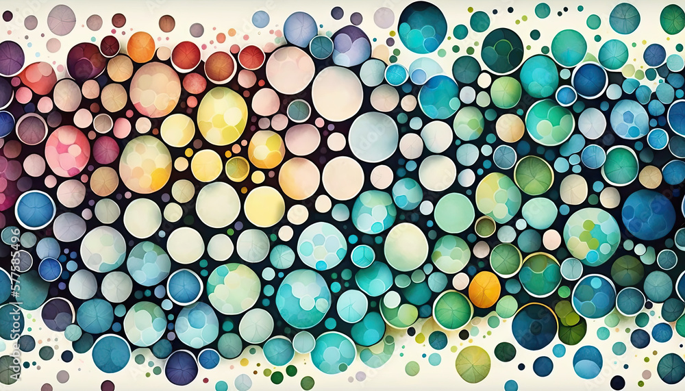 Infinite Watercolor Circles Pattern. Generative AI. Infinite Watercolor Circles Pattern. Generative AI.