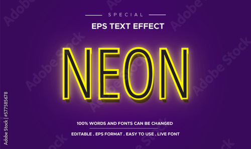 Neon Text effect editable