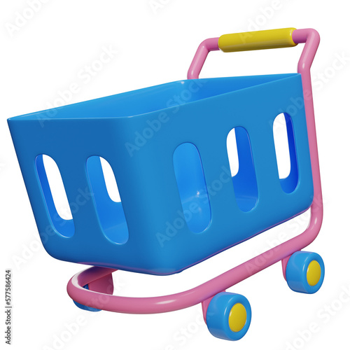 shopping trolley cart 3d illustration