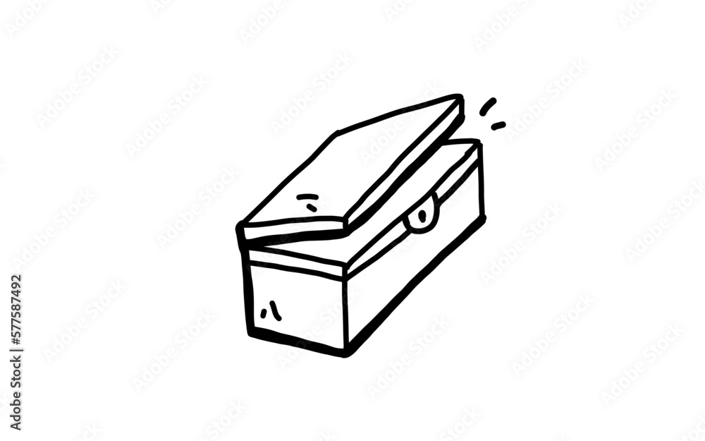 SAFE BOX Doodle art illustration with black and white style. SAFE BOX Doodle art illustration with black and white style.