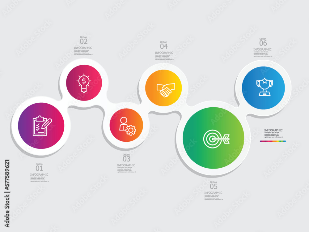 circle round horizontal steps timeline infographic element report background