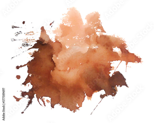 abstract brown watercolor ink blot art background