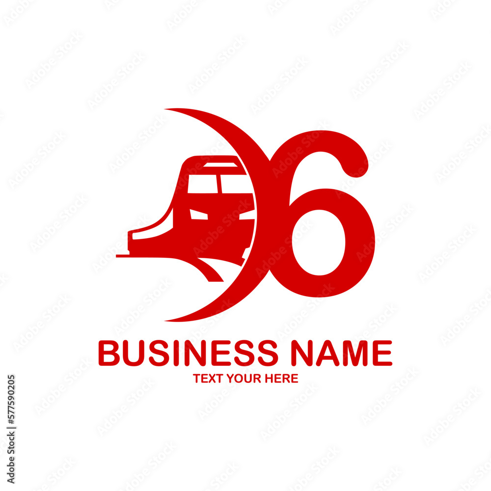 Number 6 With Train Vector Logo Template Numbers For Event Promo number-6-with-train-vector-logo-template-numbers-for-event-promo