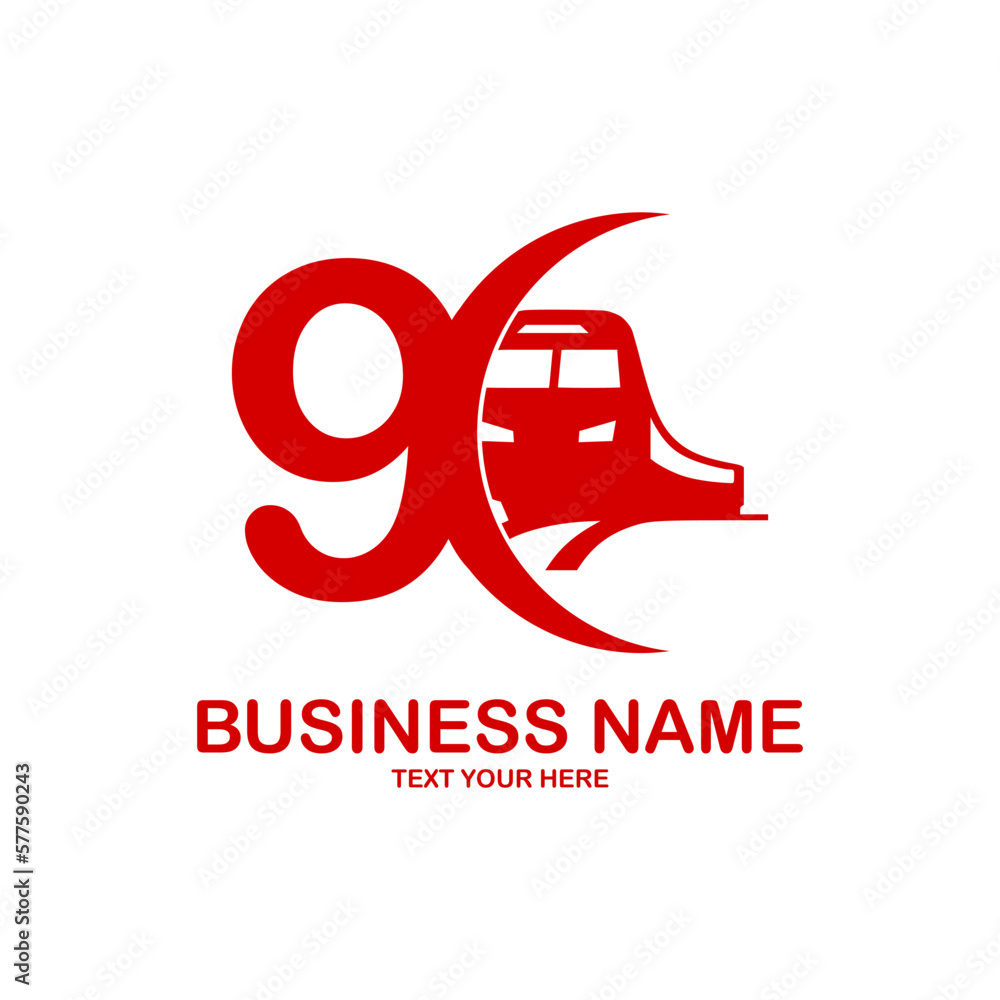 vetor-de-number-9-with-train-vector-logo-template-numbers-for-event