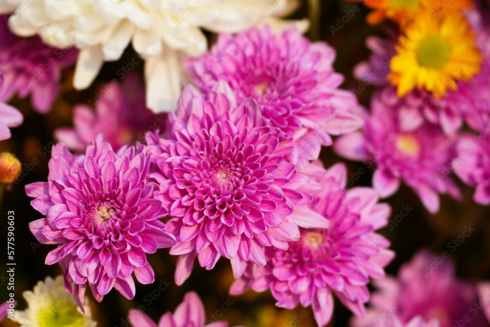 four pink flowers combined into a large bouquet four pink flowers combined into a large bouquet