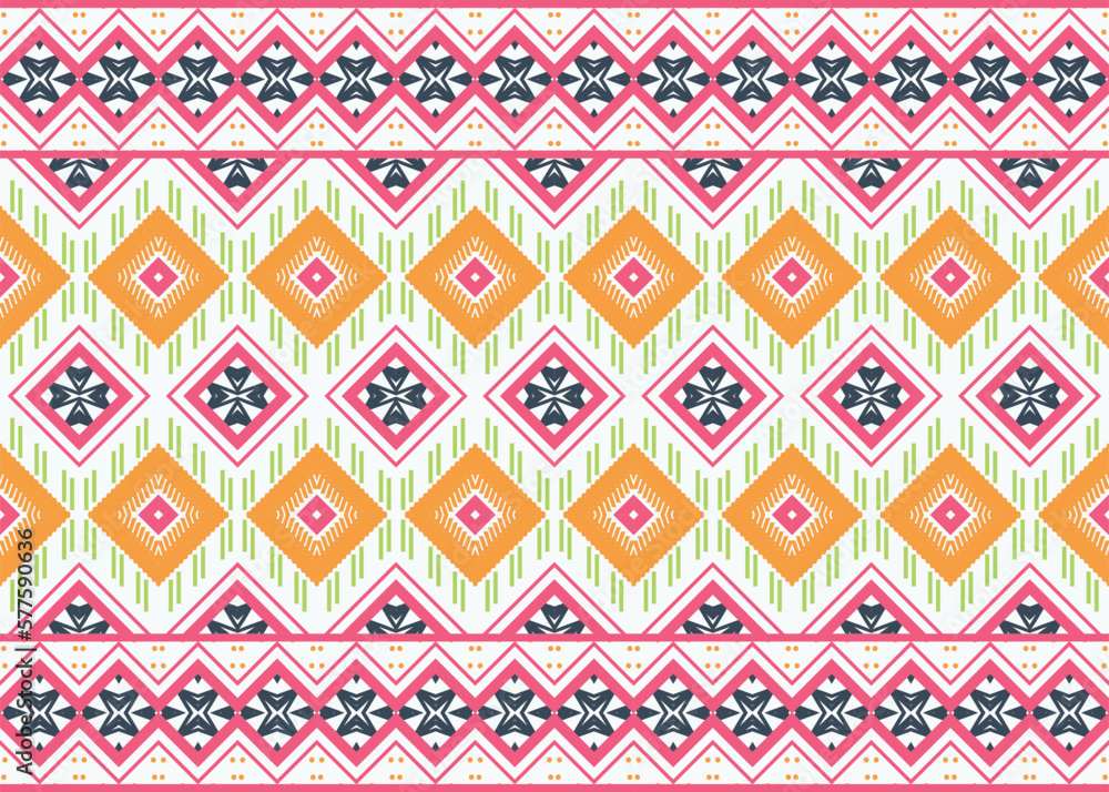 Ethnic pattern. Traditional ethnic patterns vectors It is a pattern created by combining geometric shapes. Create beautiful fabric patterns. Design for print. Using in the fashion industry.