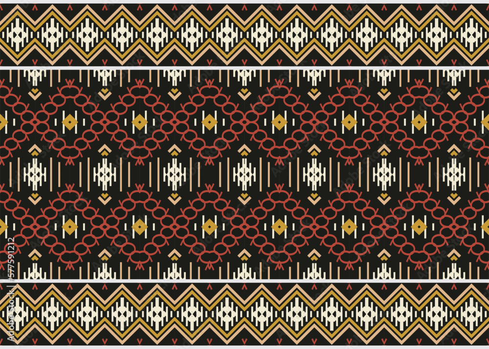 Ethnic pattern. traditional pattern background It is a pattern created by combining geometric shapes. Create beautiful fabric patterns. Design for print. Using in the fashion industry. Ethnic pattern. traditional pattern background It is a pattern created by combining geometric shapes. Create beautiful fabric patterns. Design for print. Using in the fashion industry.