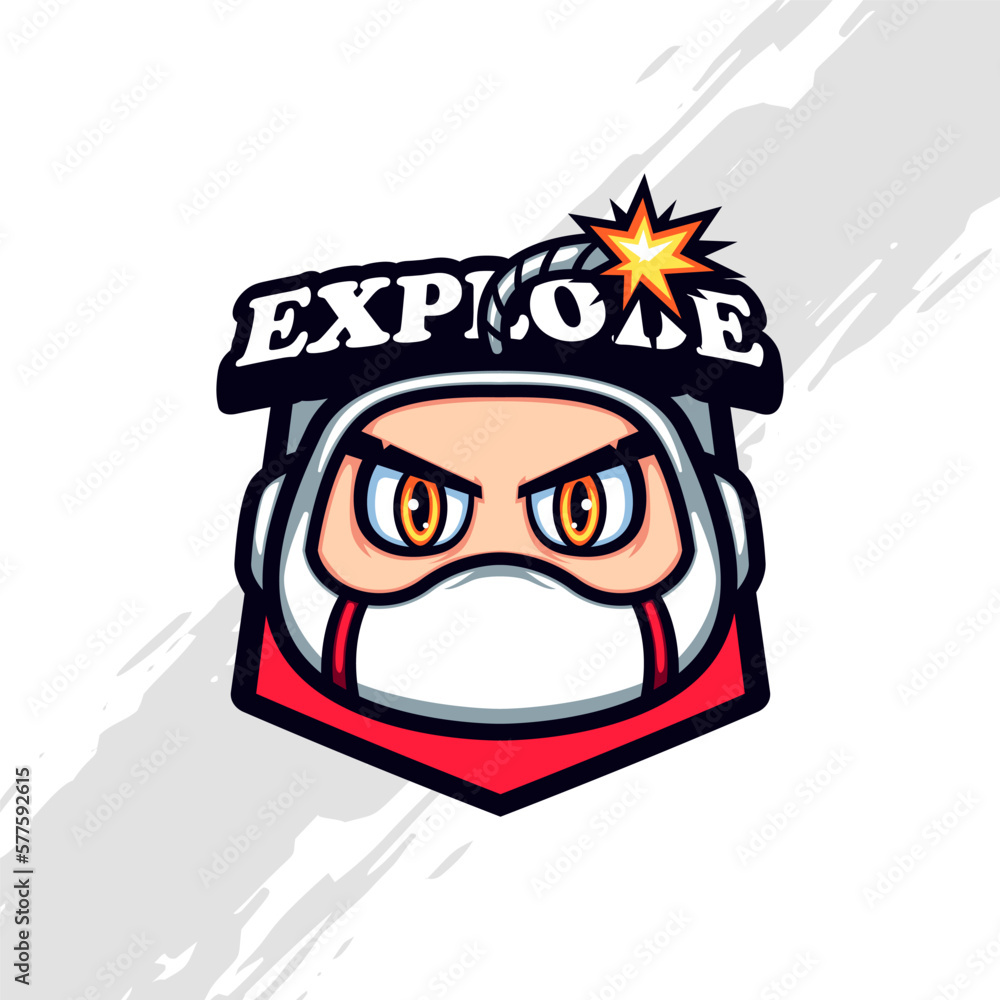 Cute Little Boy Head Avatar Mascot of Bomber Game