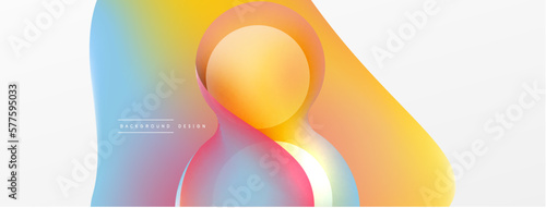 Fluid abstract background, round shapes and circle flowing design for wallpaper, banner, background or landing