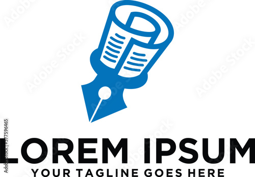 News Writing pen logo design